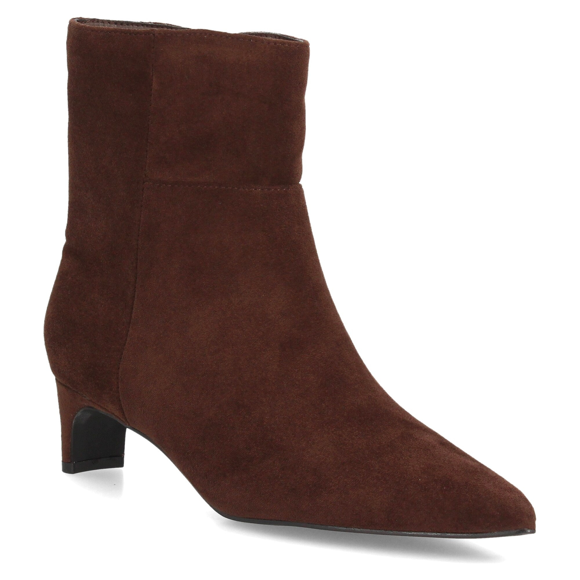 Botines de ante elegantes de tacón bajo femenino