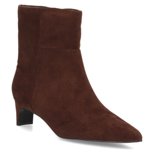 Botines de ante elegantes de tacón bajo femenino