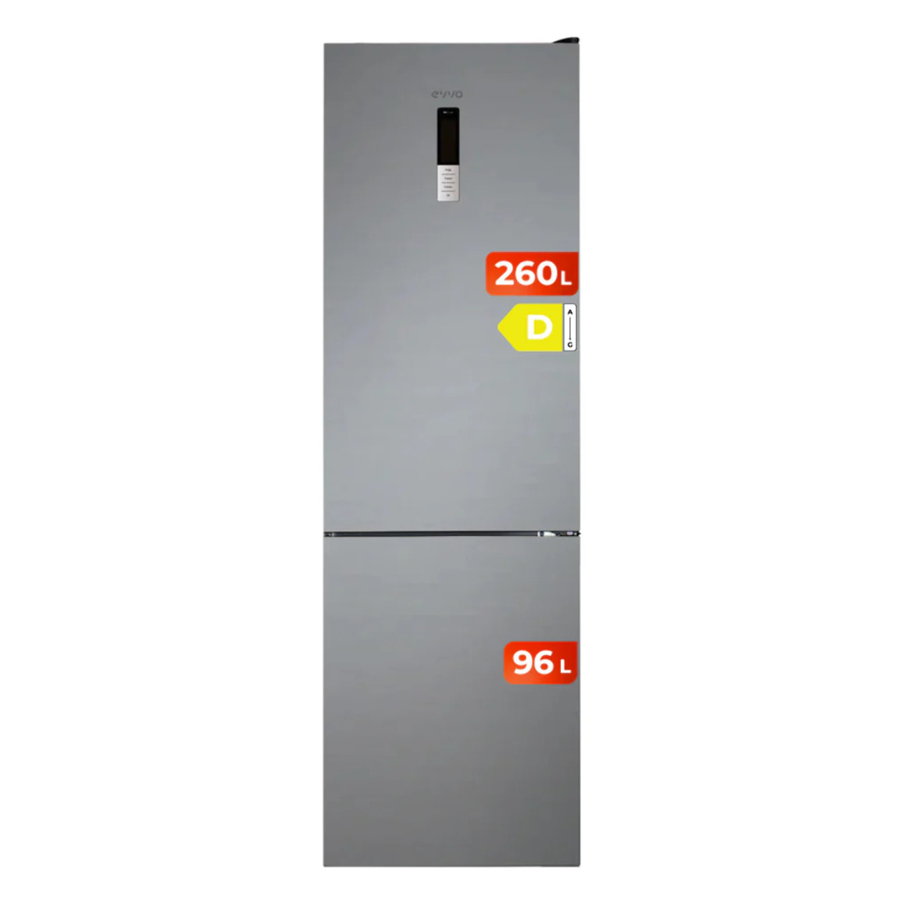 Frigorífico Combi EVVO F60, 257 l + 94 l, Inox, Total No Frost