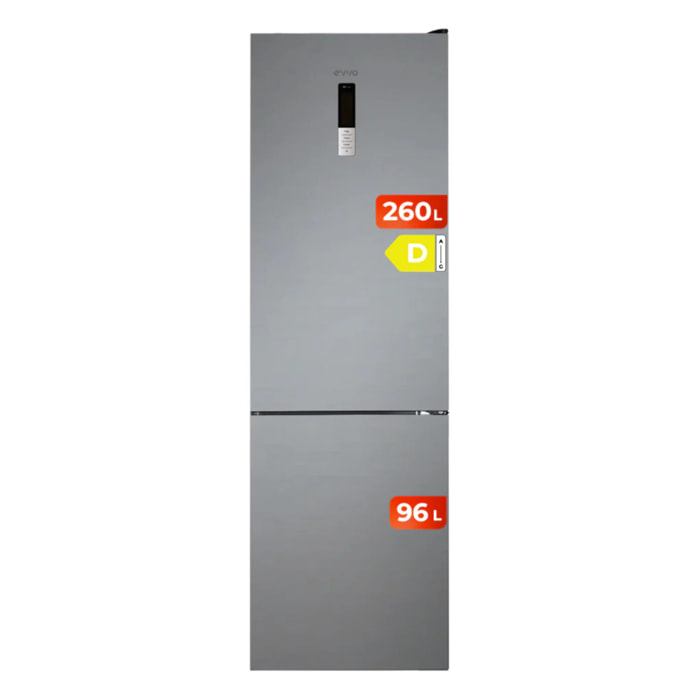 Frigorífico Combi EVVO F60, 257 l + 94 l, Inox, Total No Frost