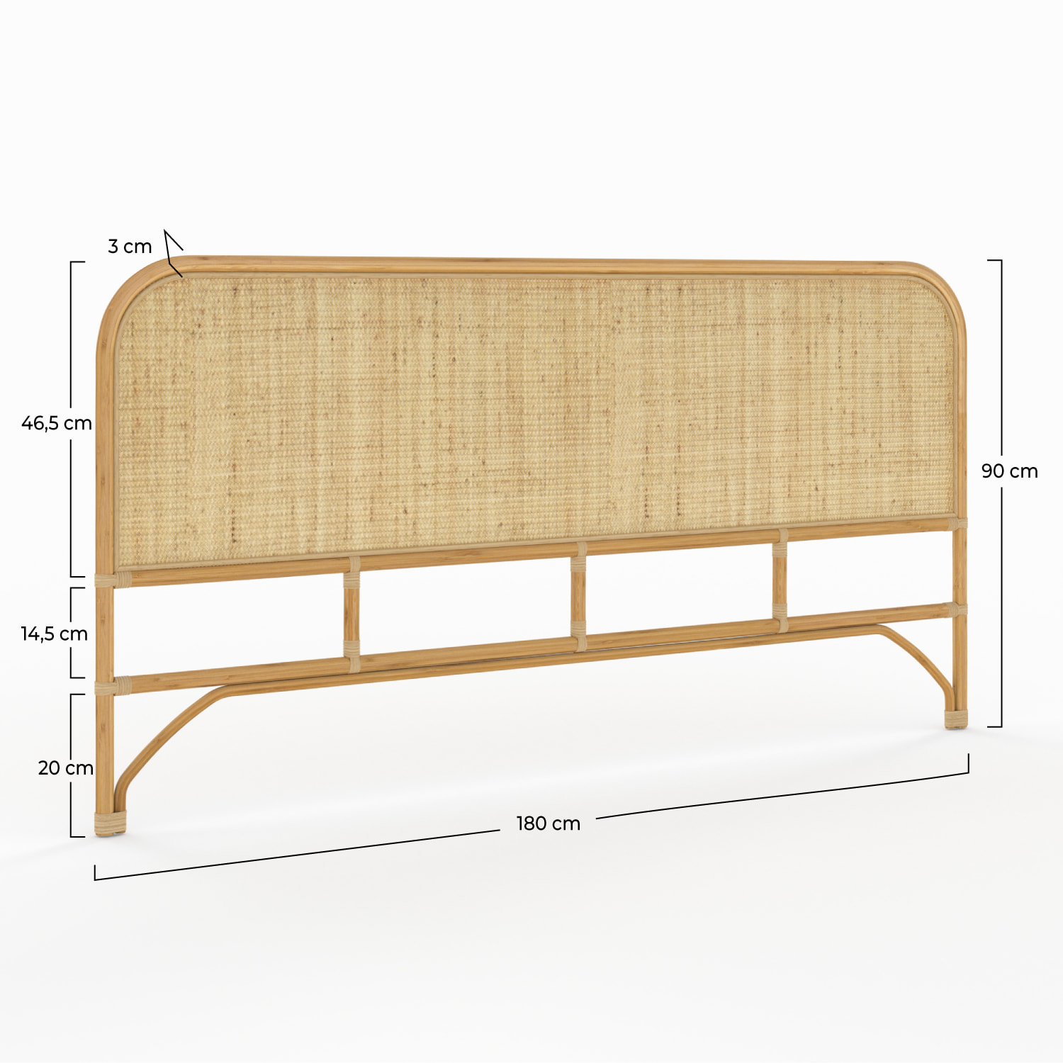 Tête de lit 180 cm en rotin naturel - Grace