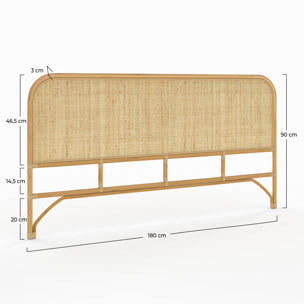 Tête de lit 180 cm en rotin naturel - Grace