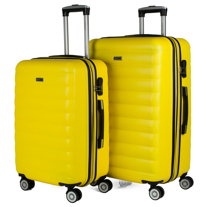 Juego De Maletas Rígidas Abs Itaca Simoa Amarillo