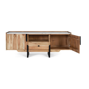 Mueble TV de Madera de Acacia 145 Cm Estilo Natural Moderno