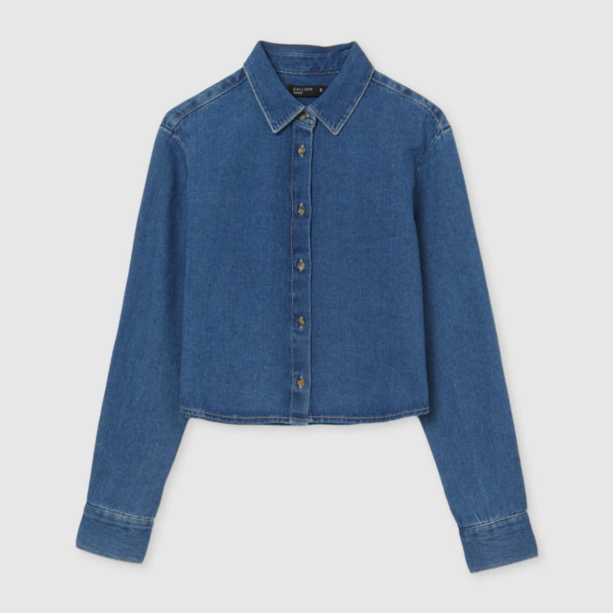 Camicia crop in denim