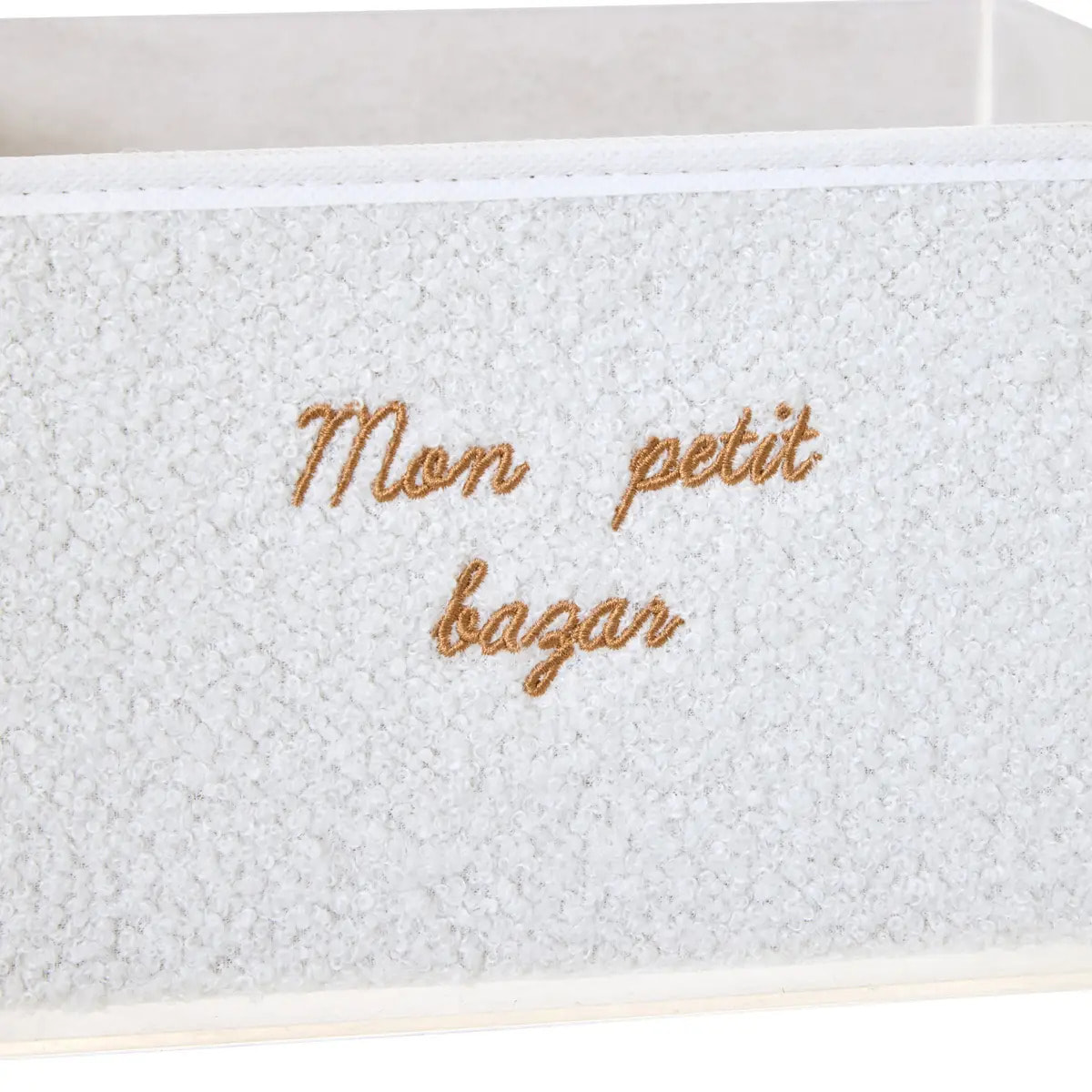Boîte de rangement en bouclette Yuki pliable 29x29cm blanc