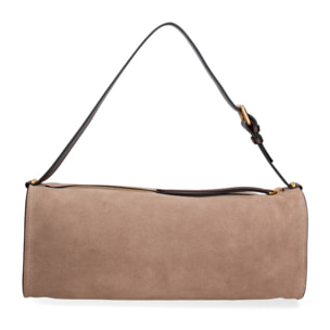 Borsa a spalla da donna Made in Italy - Valoria Chic - Pelle scamosciata - 35.0 x 14.0 x 10.0 cm