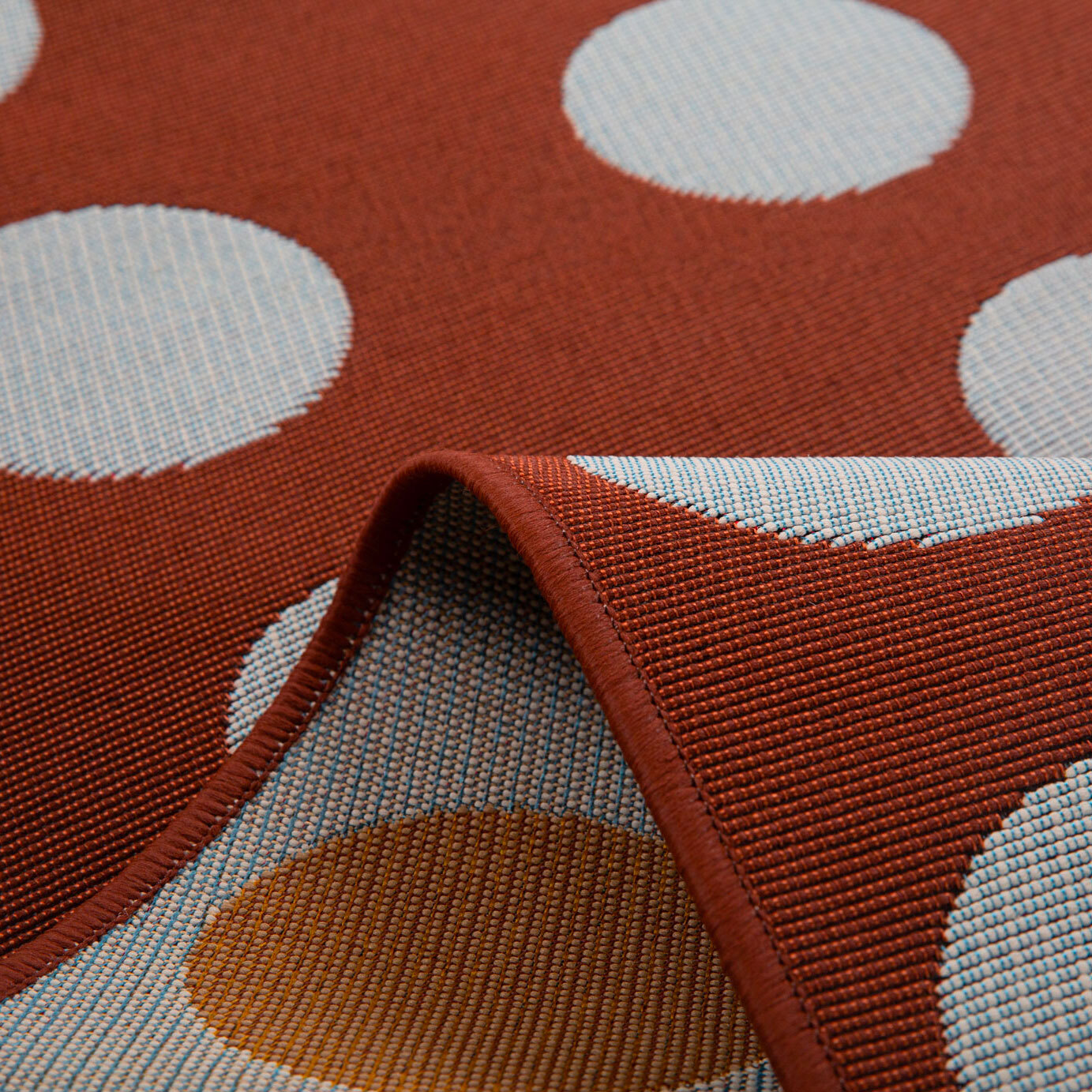 RIVIERA - Tapis intérieur/extérieur à motif pois marron