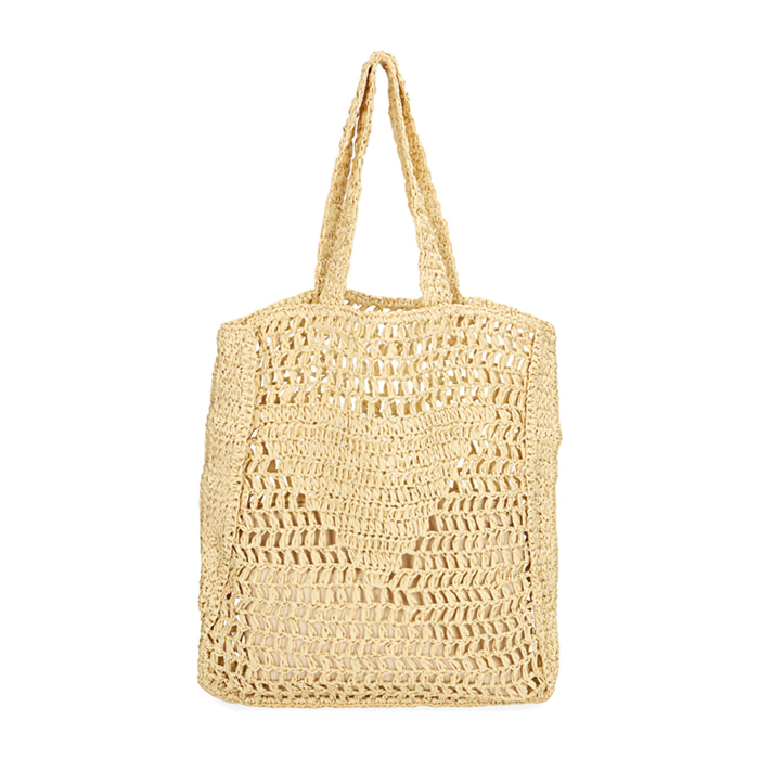 Borsa mare in paglia beige
