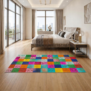 Tapis peau de vache kilim fait main PIDO