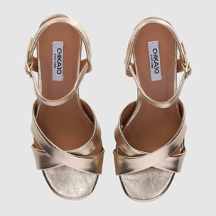Sandalias - Oro - Tacón: 10 cm