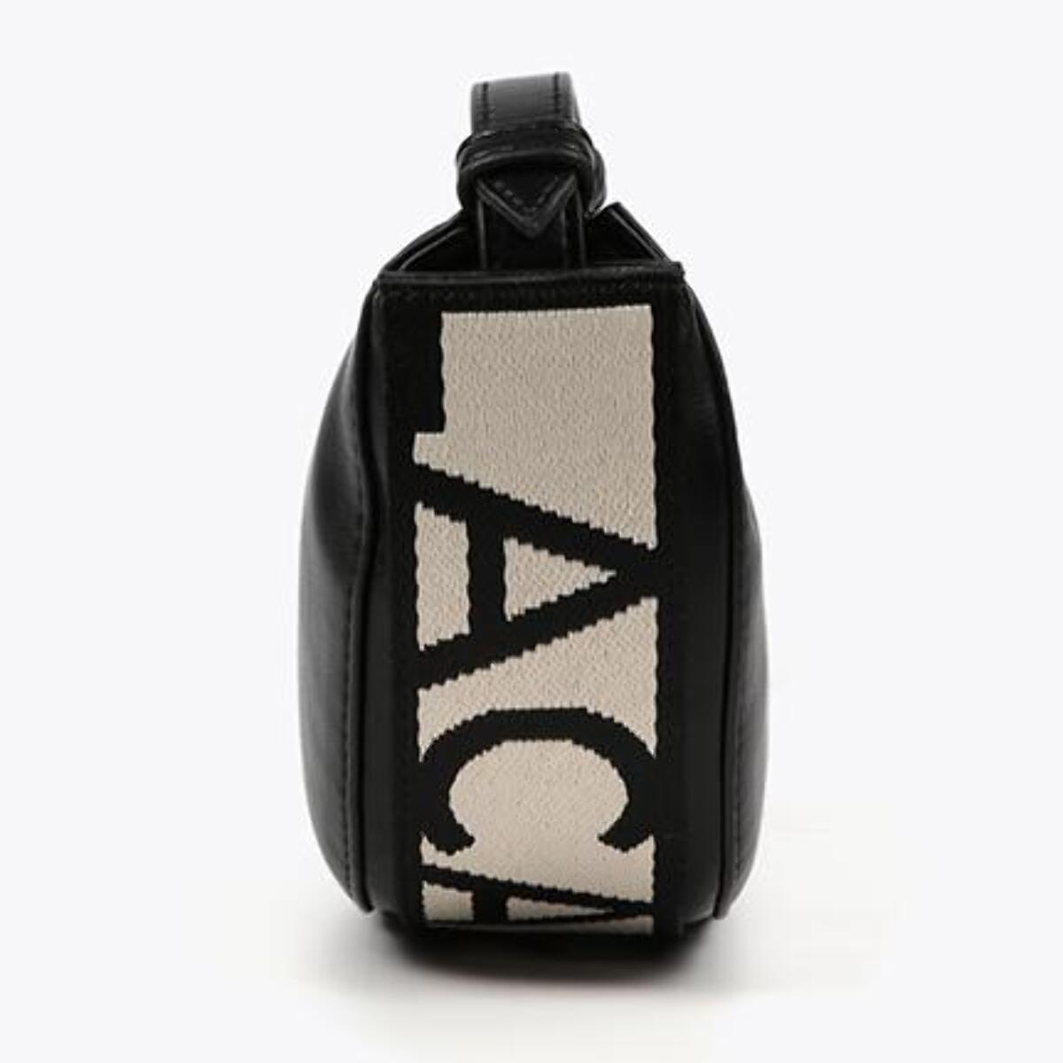 Borsa a tracolla con rondelle e nastro con logo