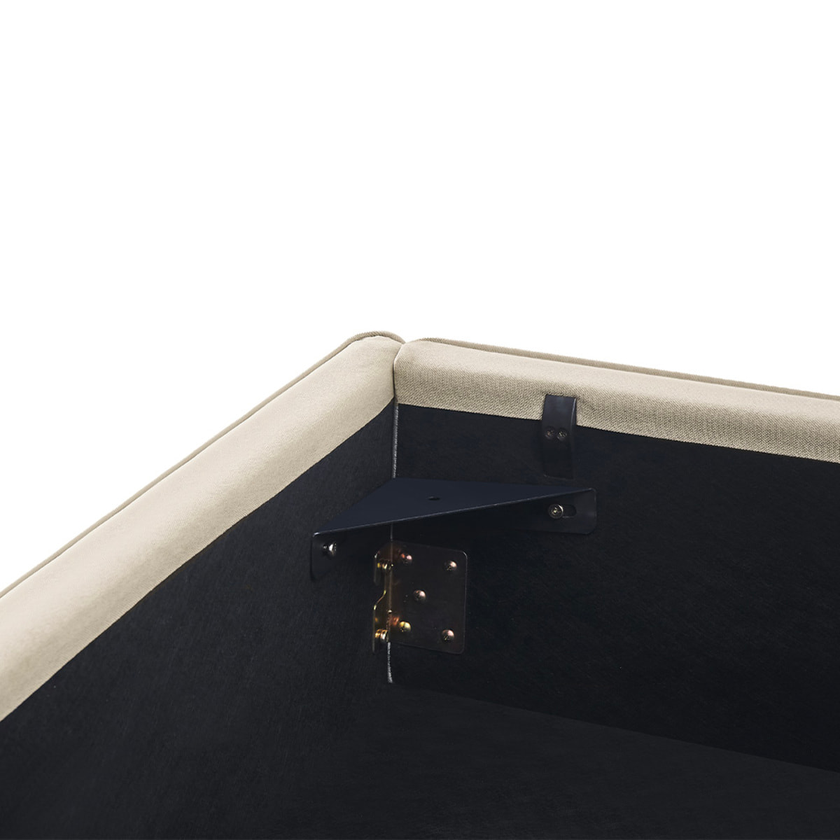 Lit coffre lin beige 2 places