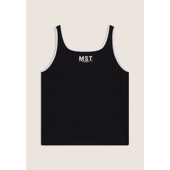 Canotta slim con bordi a contrasto