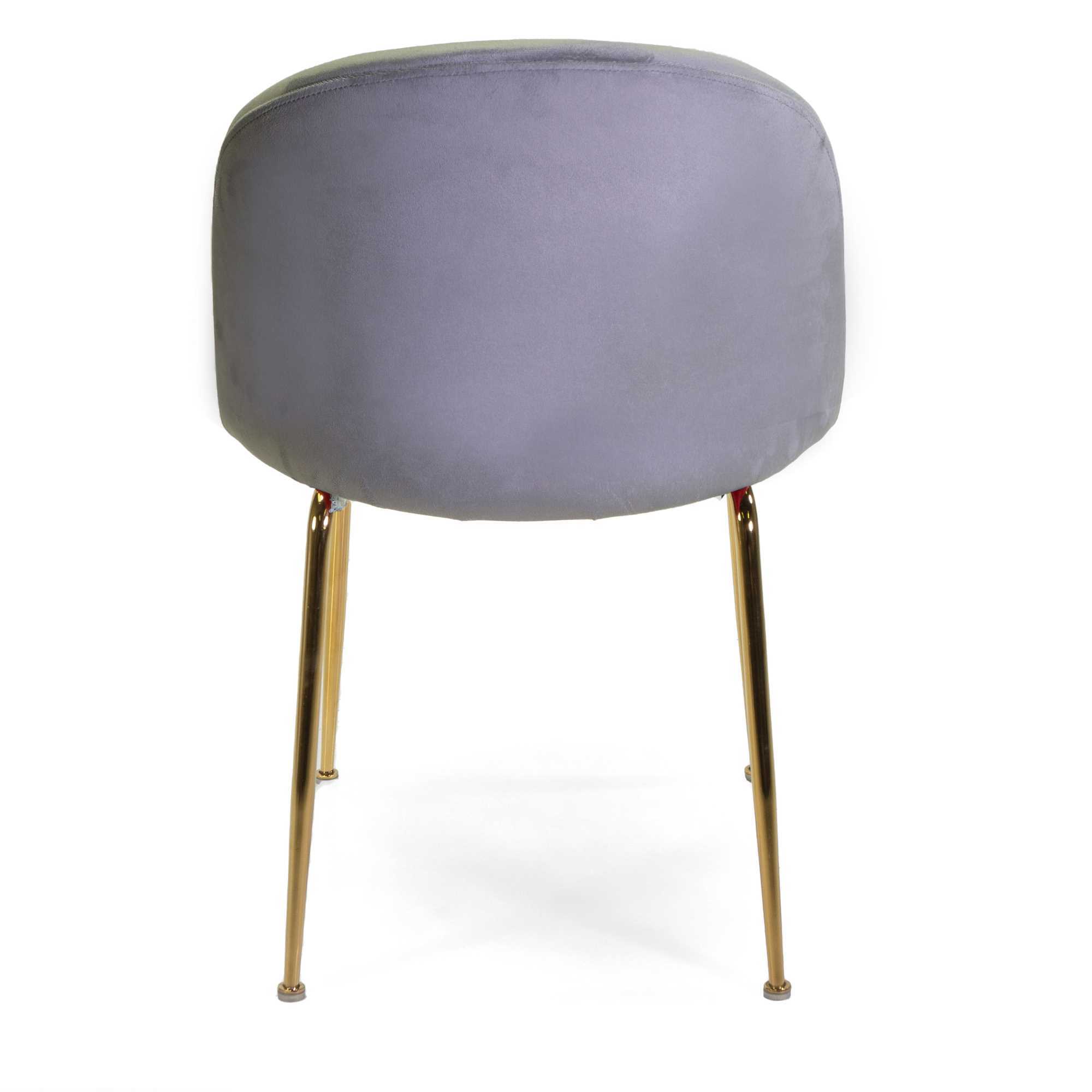 Sedia Sammi Vacchetti in velluto grigio con struttura oro cm50x57h77,5