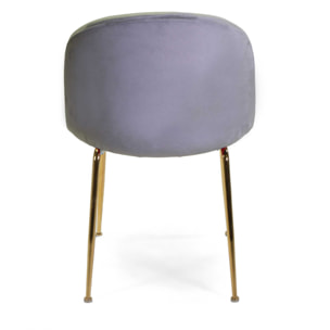 Sedia Sammi Vacchetti in velluto grigio con struttura oro cm50x57h77,5