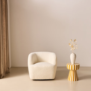 Fauteuil pivotant métal et bouclette LAYA