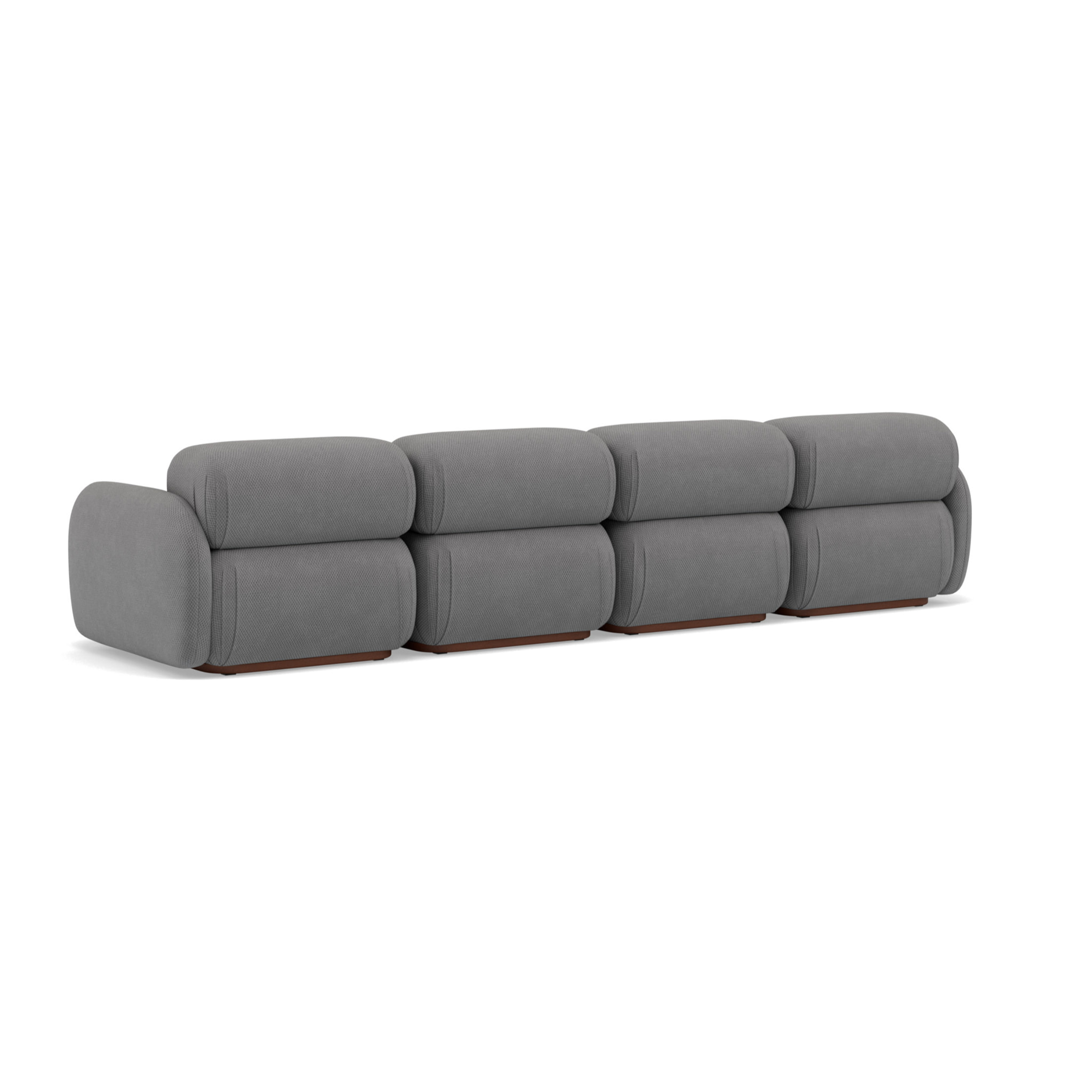 Penelope - canapé droit modulable 4 places en velours texturé - Gris