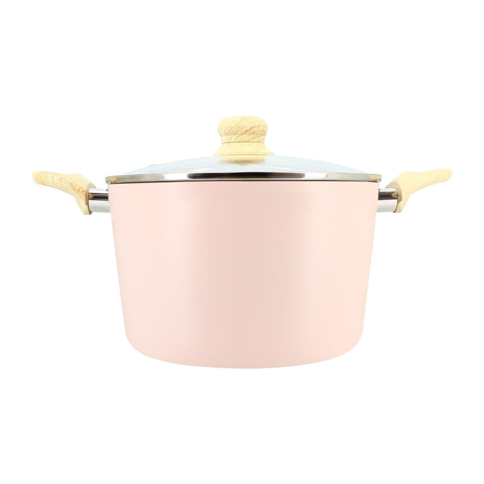 Faitout en revêtement céramique 24cm rose - tous feux COLORAMA