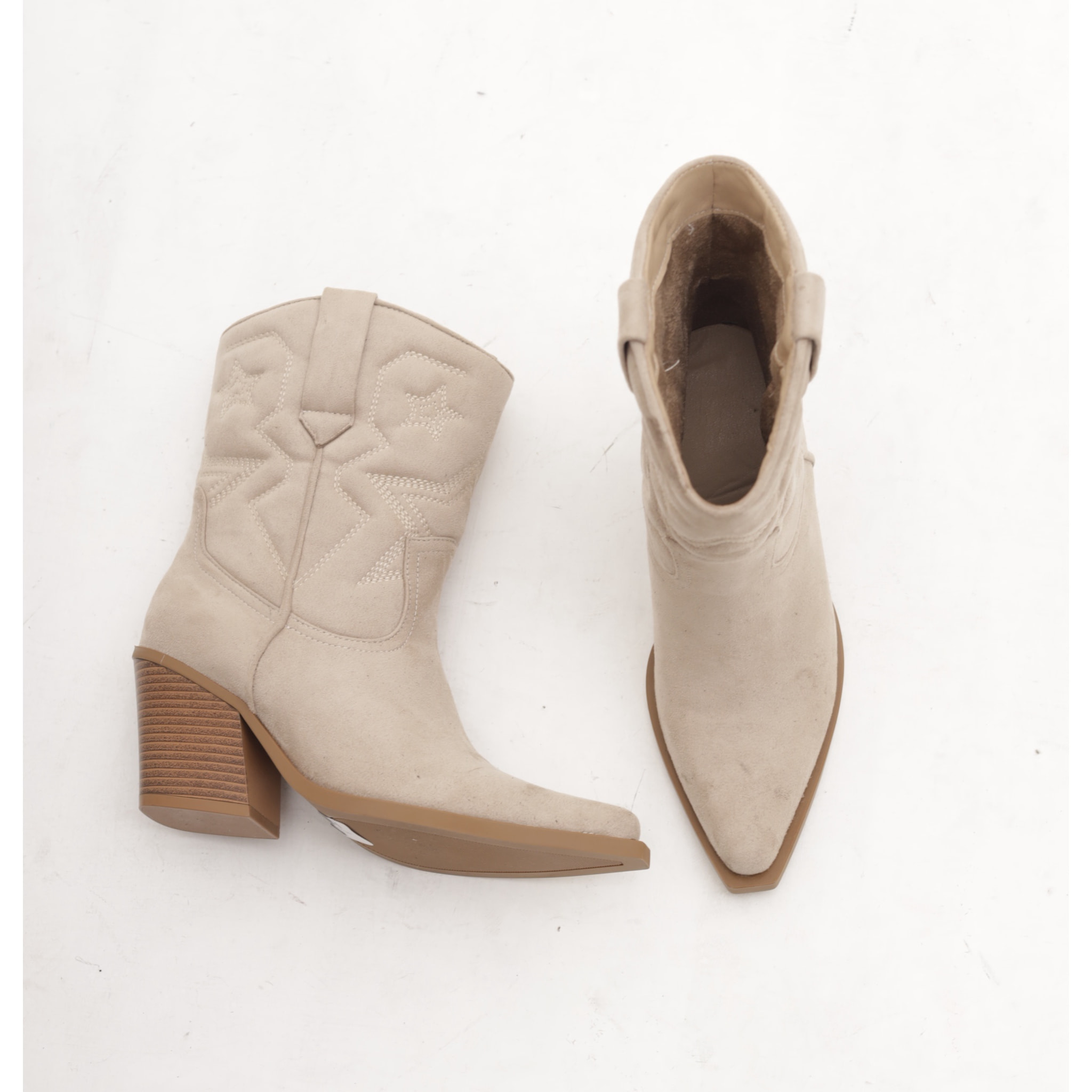 STIVALETTO TEXANO RICAMO STARS TORTORA