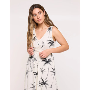Vestido Estampado Largo Blanco - Blaves