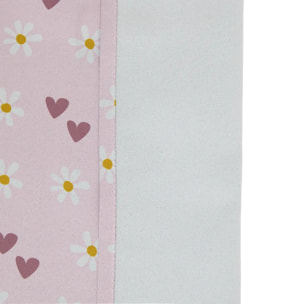Rideau occultant enfant Billie 140x260cm rose motif coeurs