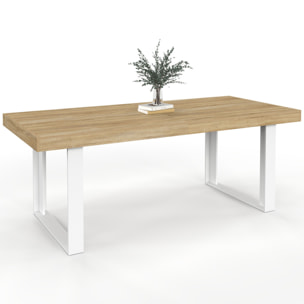 Table à manger extensible Brixton bois et blanc 200-300cm