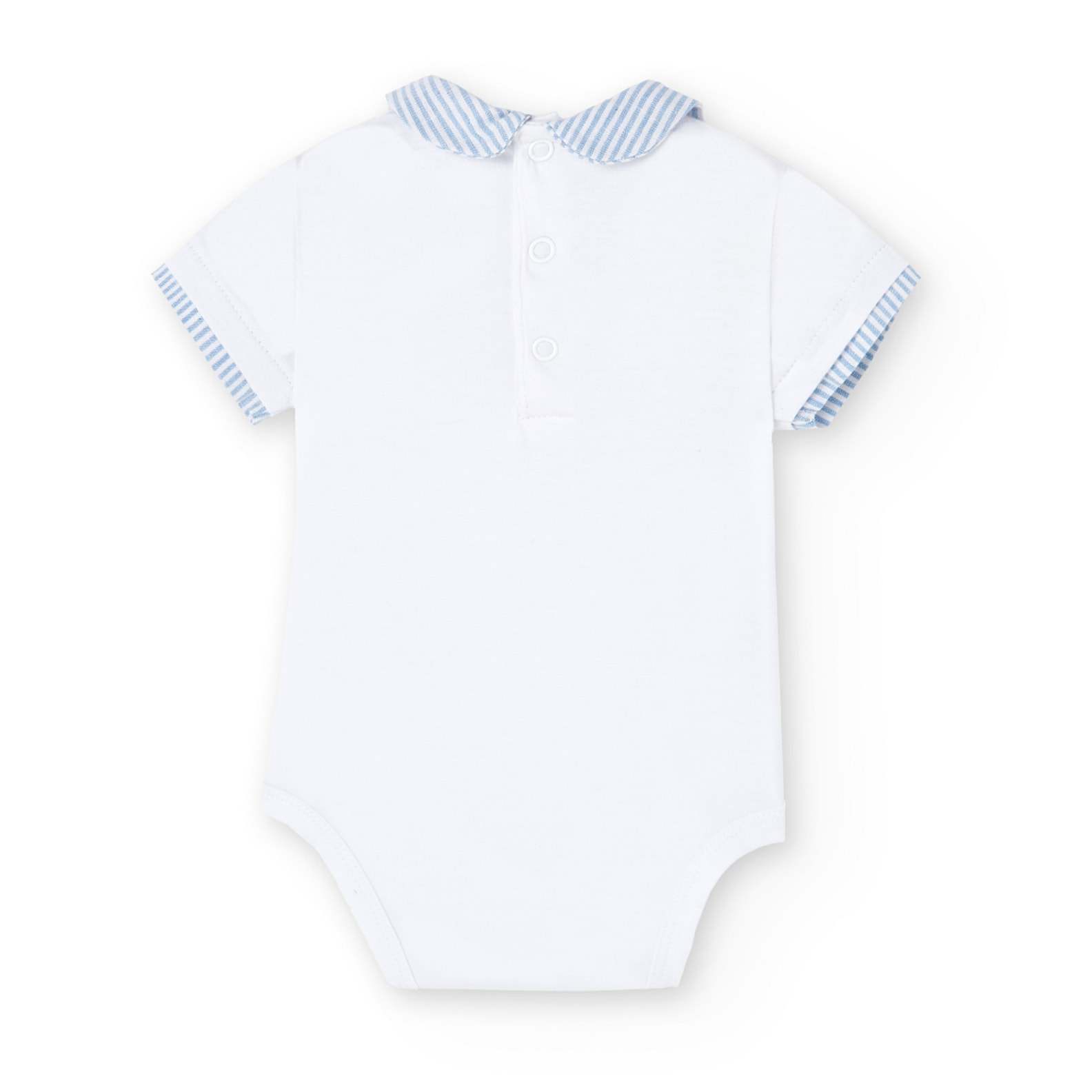 Conjunto combinado bebé niño, estampado rayas, azul claro