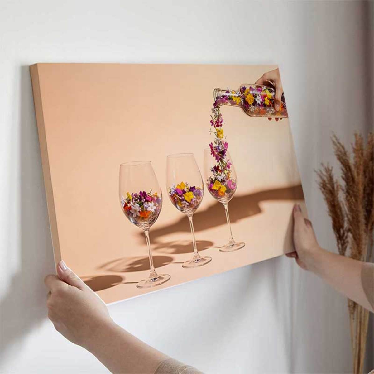 Tableau fleurs en verres élégants Toile imprimée
