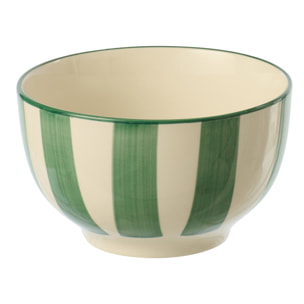 J-Line Bol Ligné - céramique - vert/blanc - 6 pièces