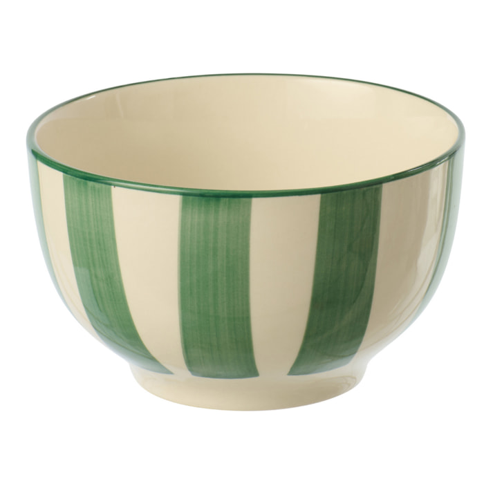 J-Line Bol Ligné - céramique - vert/blanc - 6 pièces