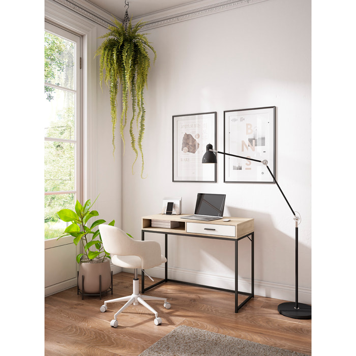 Escritorio Canterbury roble y blanco 79x105x48 cm