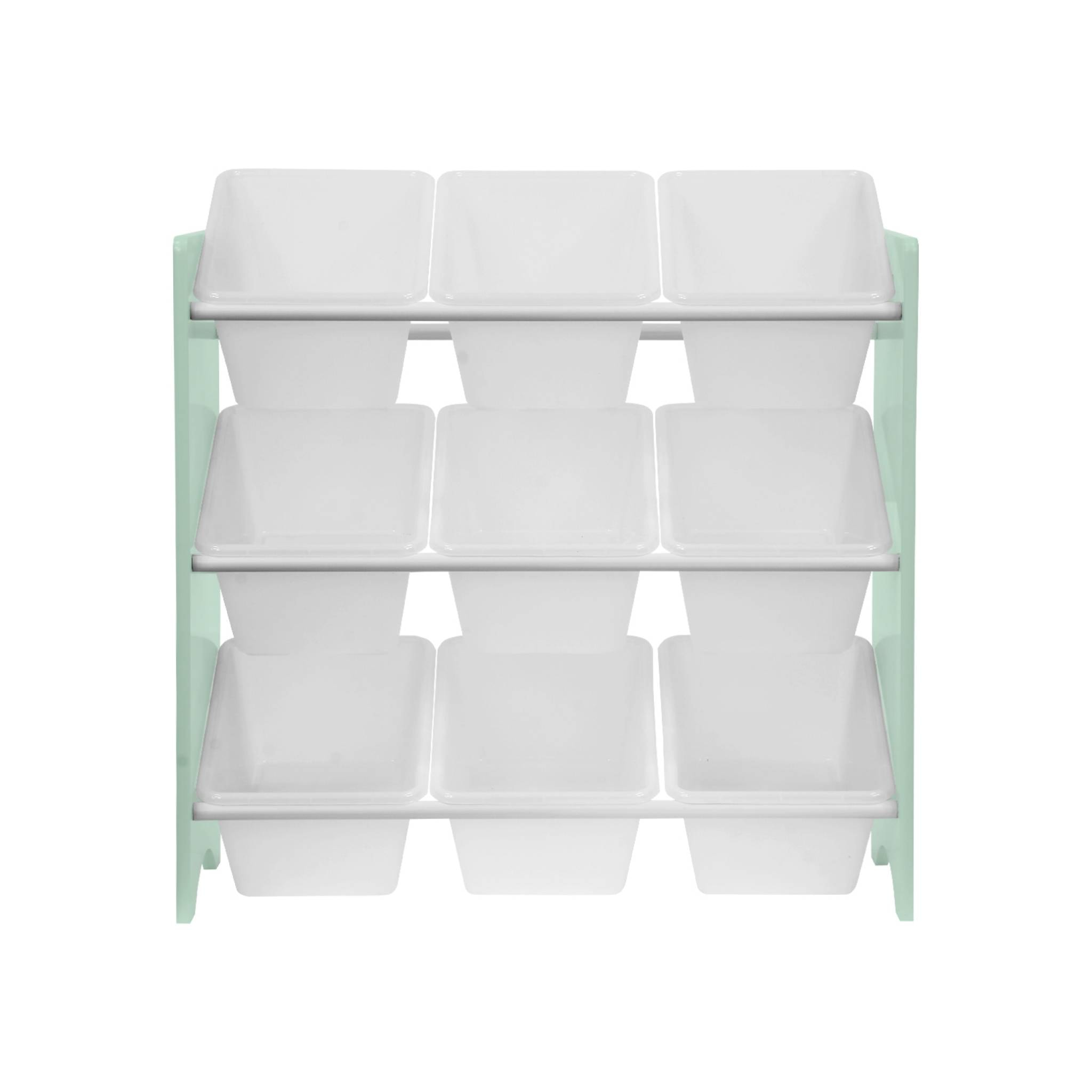 Lot de 2 meubles de rangement pour enfant vert céladon. 18 casiers. 64x29.5x60cm