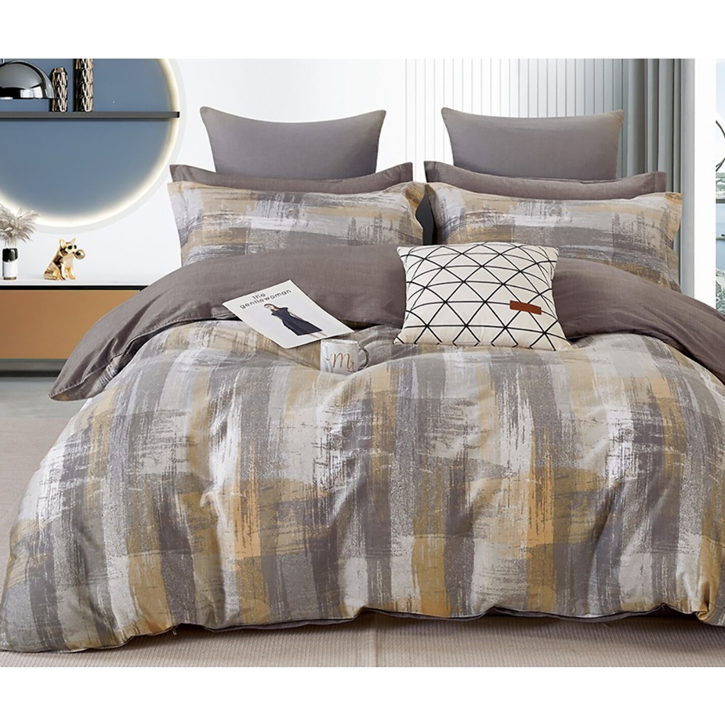 Parure housse de couette 100% percale de coton - Brumel