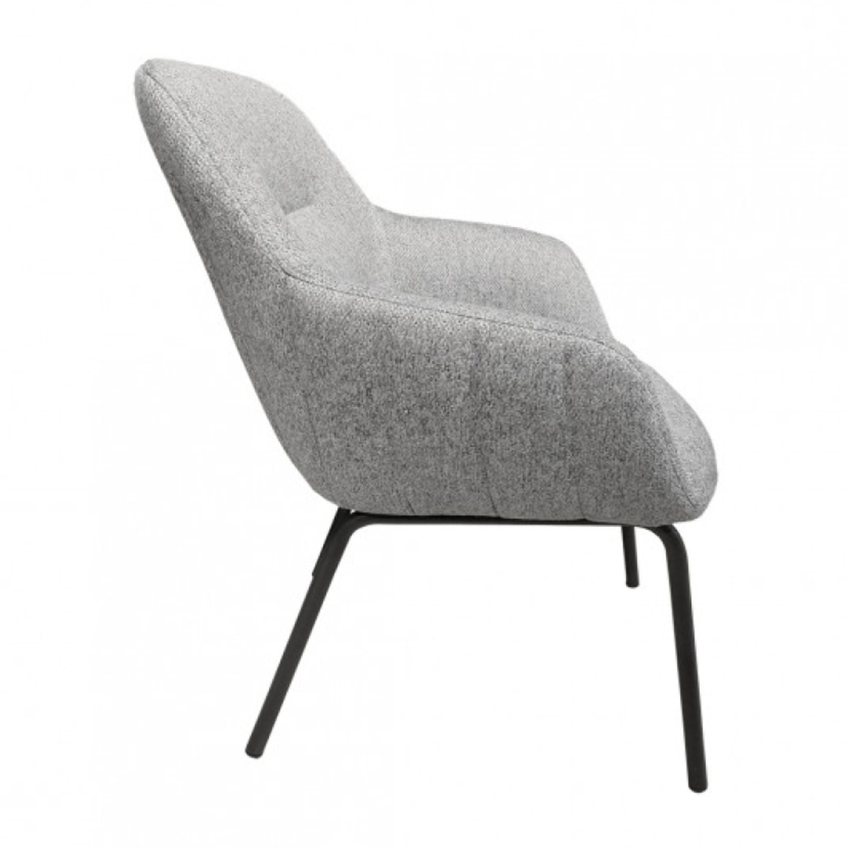 Fauteuil en tissu gris chiné avec accoudoirs - TRENDY