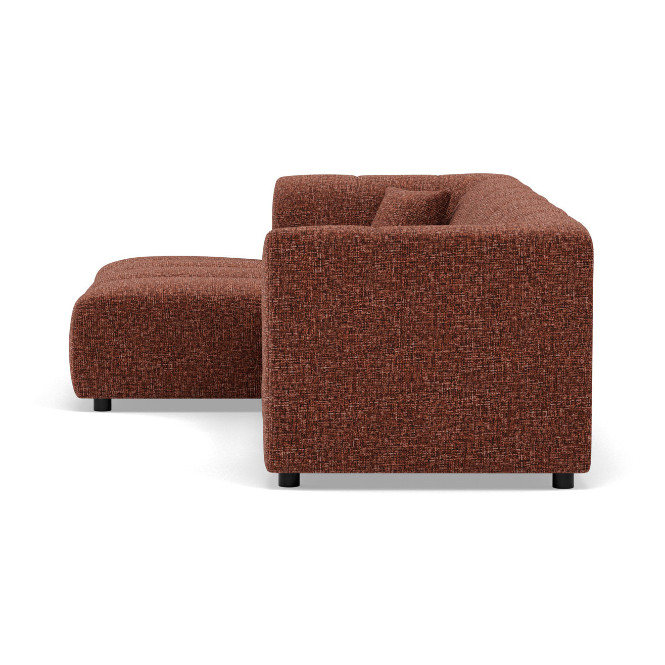 Curtis - canapé d'angle gauche 4 places avec accoudoir en tissu texturé - Terracotta