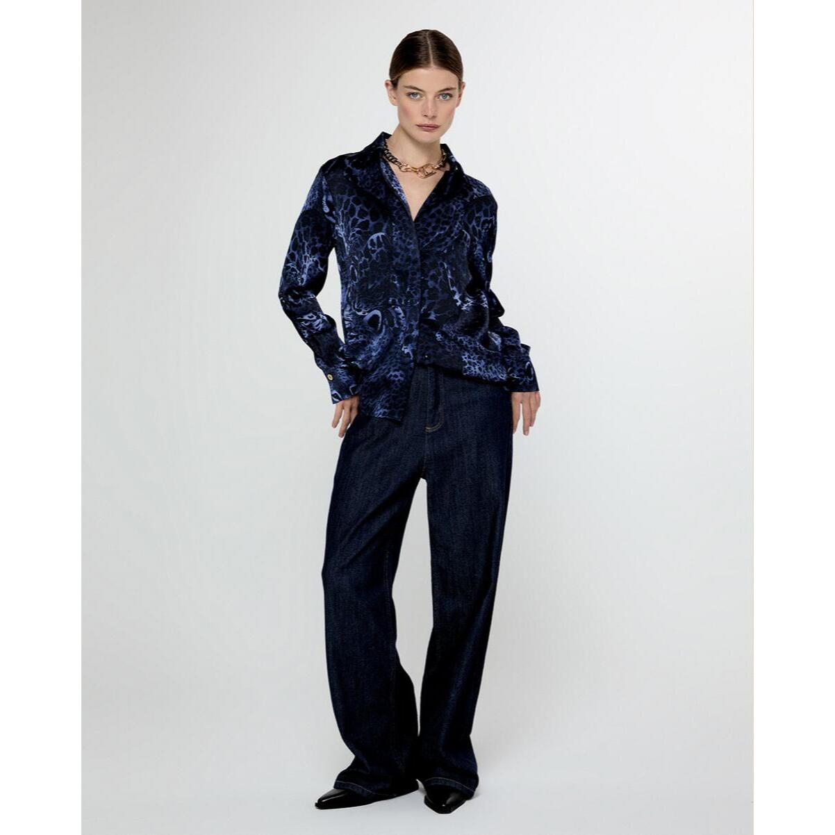 Camicia dritta con logo