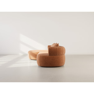 Angela - canapé d'angle gauche 4 places en velours texturé - Terracotta