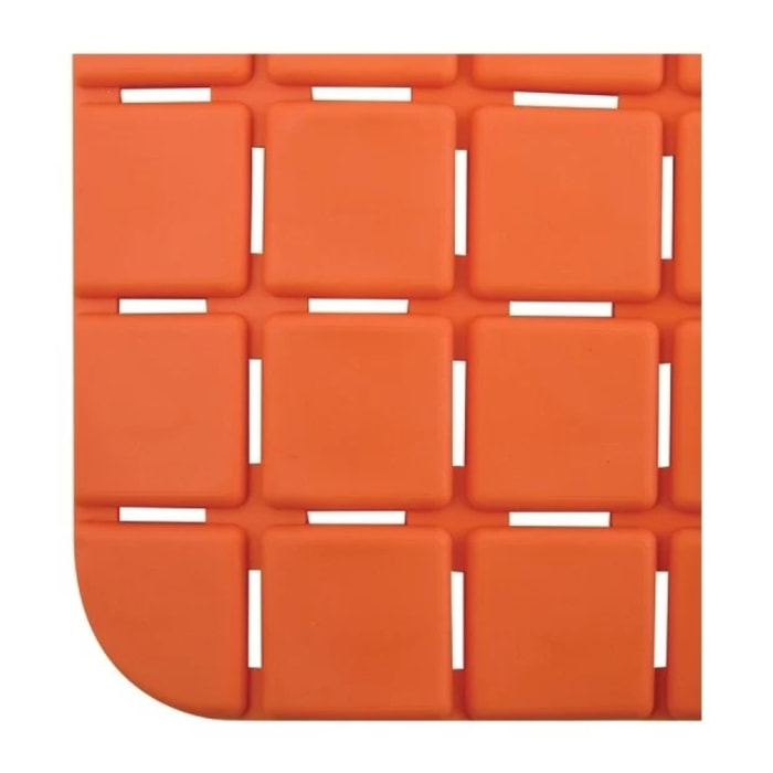 Tapis Fond de douche antidérapant Caoutchouc QUADRO 54x54cm Orange MSV