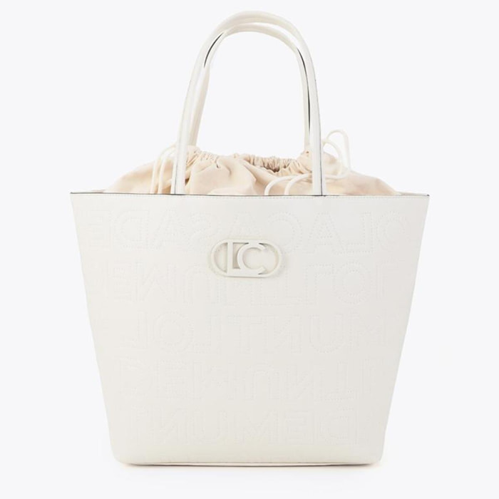 Shopper destrutturata con cuciture monogramma