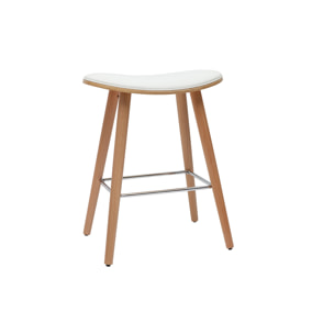 Tabourets de bar bois clair et blanc H65 cm (lot de 2) MEADOW