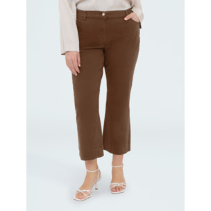 Fiorella Rubino - Pantalones Kick Flare acampanados de algodón - Marrón