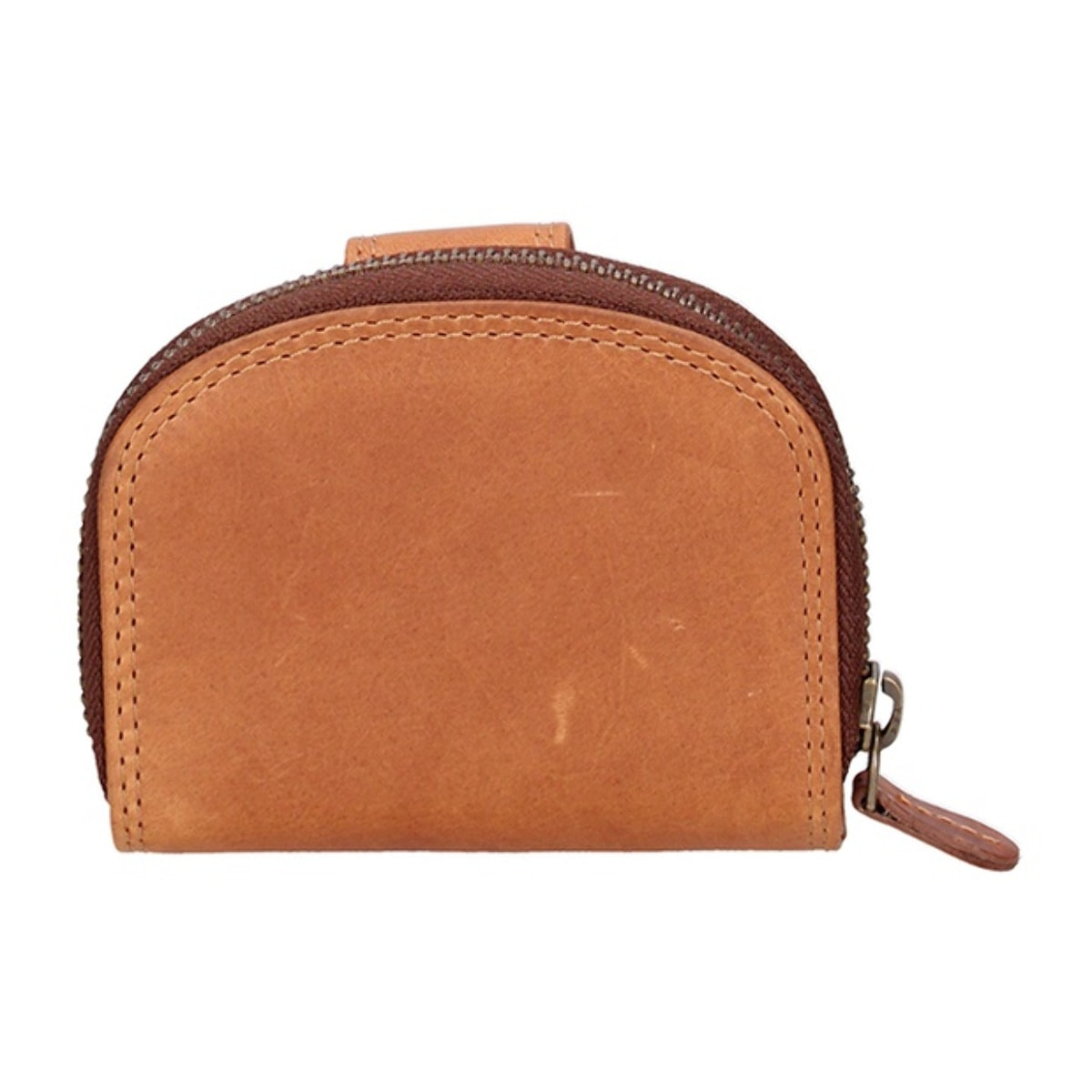 Portafoglio uomo in vera pelle - Modello False - Chiusura zip - 10.0 x 9.0 x 3.5 cm