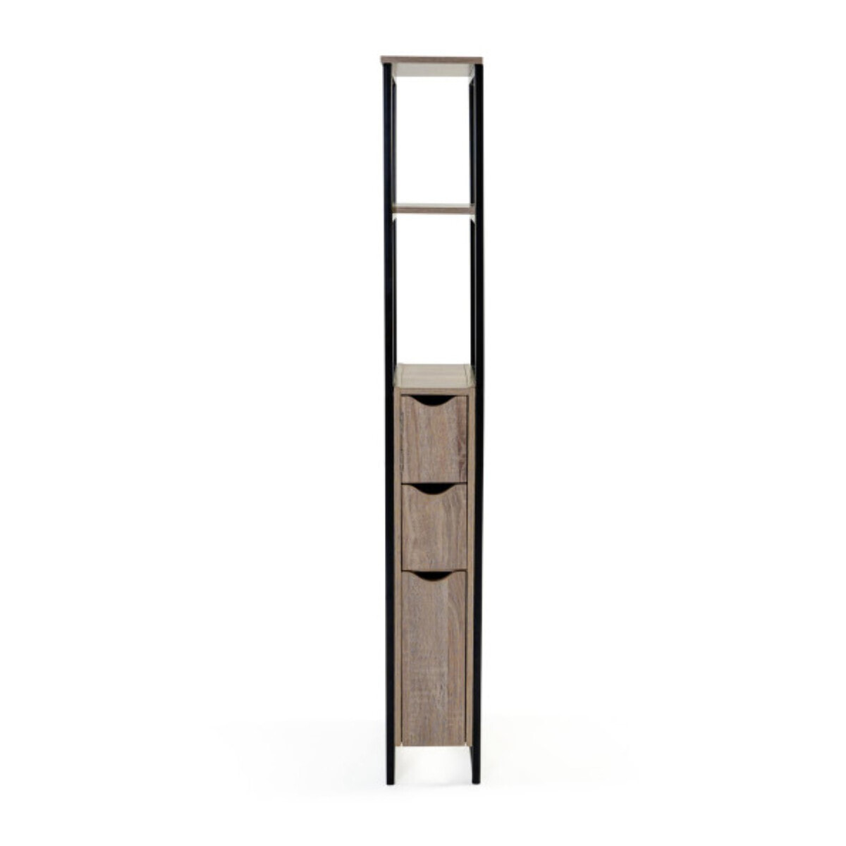 Meuble WC 3 portes design industriel avec étagères