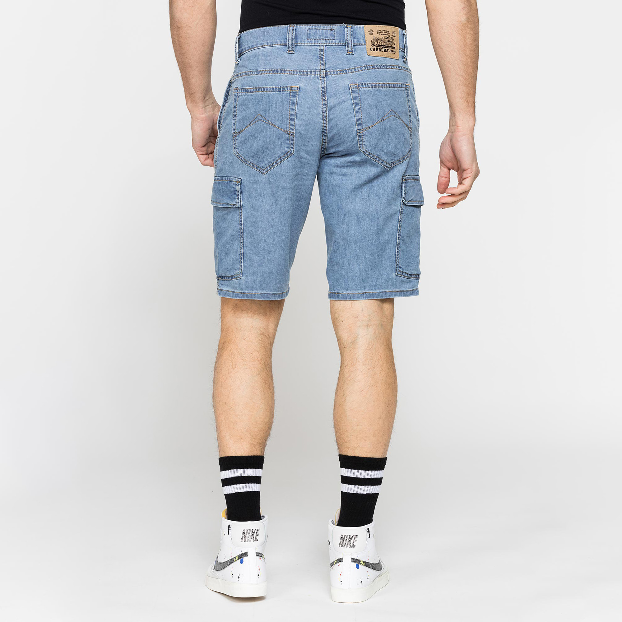 BERMUDA TASCONATO IN DENIM LEGGERO ELASTICIZZATO 9 oz.