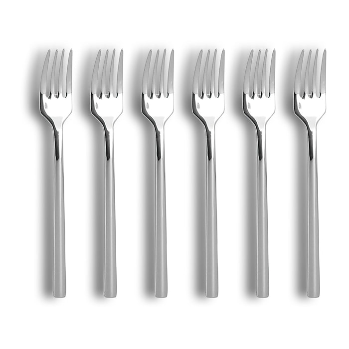 Lot de 6 fourchettes à dessert en acier inoxydable  NATURE