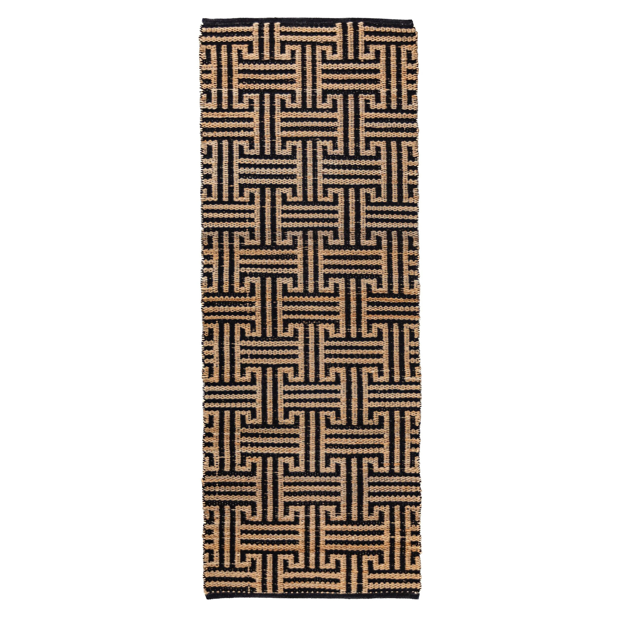 Tapis en jute de couloir MEANDER