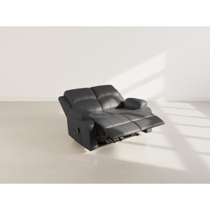 Armand - Canapé 2 places relax électrique en simili - Noir