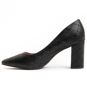 Zapato De Tacón - Negro - Altura: 8 Cm