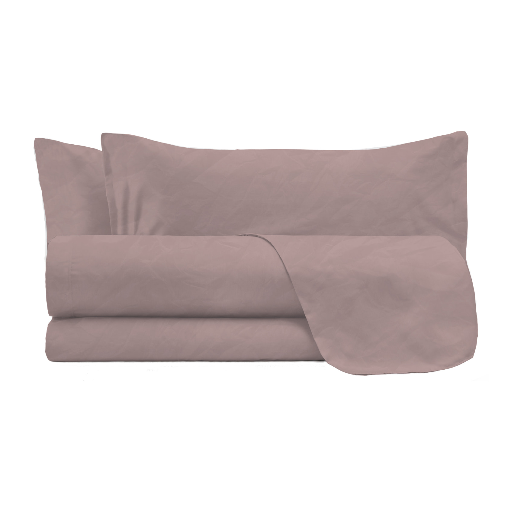 COMPLETO LETTO WATER WASHED, 100% Microfibra, No Stiro - ROSA ANTICO